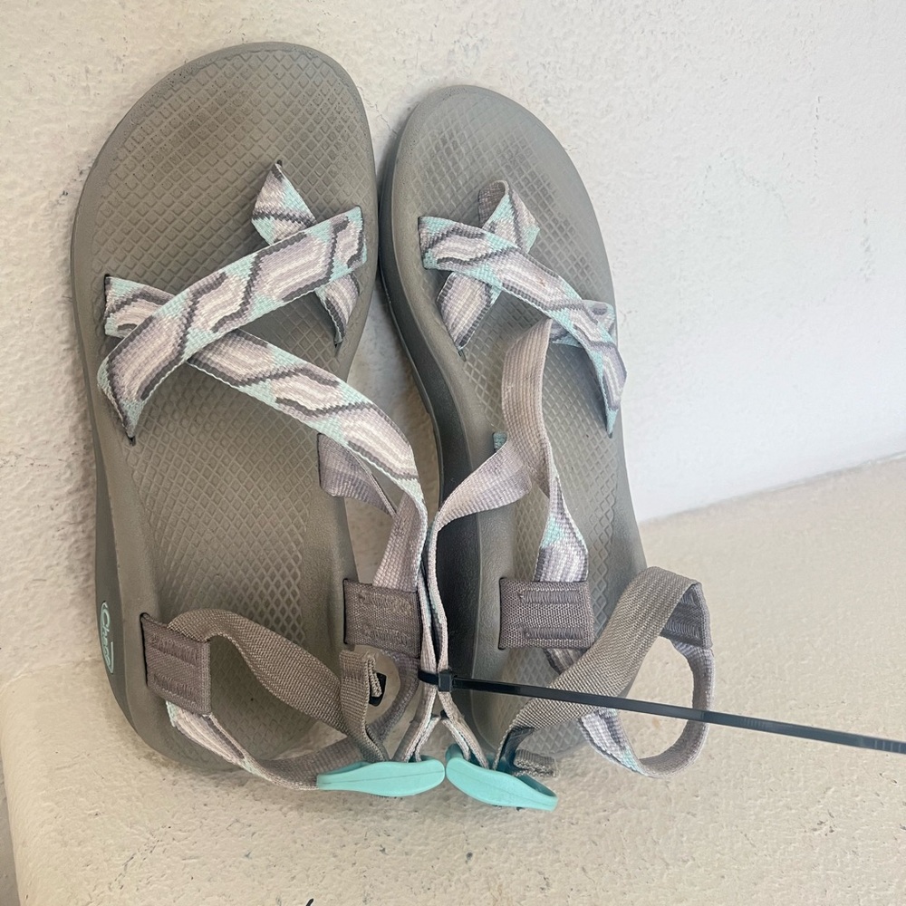 Chaco Z Cloud 2 Z2 Size 8 Women Candy Gray Turquoise Sport Sandal Summer Comfort